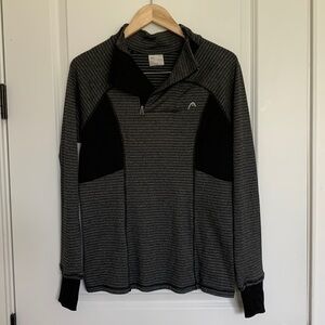 Head Women’s 1/4 Zip Popover Lightweight Sweatshirt Black/Grey M